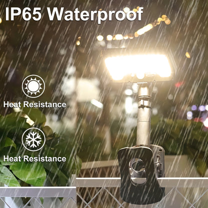 Merryhome Solar Clip-on Lights with Motion Sensor,3-Mode,360 Degree Rotation,92 LEDs,600Lm Dual Charging,Waterproof Solar Fence Lights for Patio,Camp,Wall,Camping (2Pcs Warm Lights)