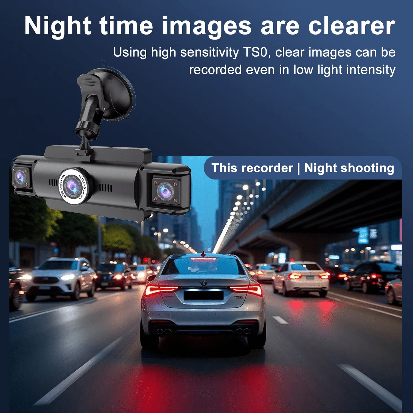 4 Channel Dash Cam,4K 360 Full View Front Rear Left Right Car Camera, 2.4GHz WiFi App, Night Vision, G-Sensor, Loop Recording, 64GB Card