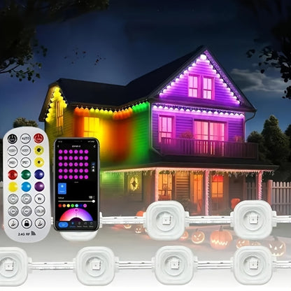 LED Light Strip, 200ft Smart Outdoor Light, App and Remote Control Dual Control, IP67 Waterproof, RGBIC Lights for Patio, Eaves, Party Decoration