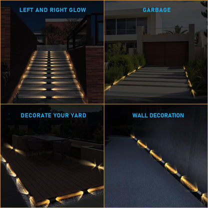 PUCACHI 4-Pack Warm White LED Solar Step Lights, Outdoor Waterproof IP68, Auto on/off, Suitable for Steps, Stairs, Patio, Porch, Front Door, Sidewalk, Deck Decoration