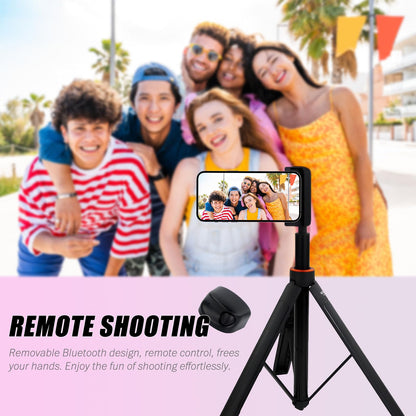 PUCACHI Magnetic Selfie Ring Light with Bluetooth Remote - Rechargeable Snap Grip Handle for iPhone, Smartphone Video/Photo Shooting Accessory