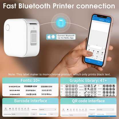 Small Label Maker – Portable Bluetooth Label Maker Machine with Inkless Printing, Multiple Templates, Waterproof Labels for Home, Office, School Organization