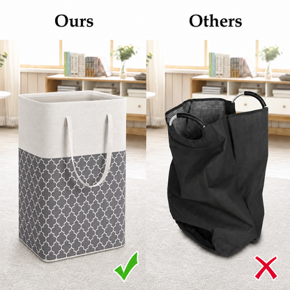 PUCACHI 2 Pack 100L Laundry Hamper Collapsible-Large Laundry Baskets,Freestanding Waterproof Clothes Hamper with Easy Carry Handles in Laundry Room Bedroom Bathroom College Dorm for Adults,Grey