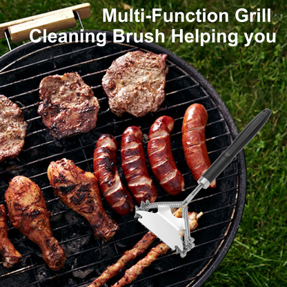 Party Supplies 17in Grill Brush and Scraper Bristle Free,1Pcs Grill Brush Bristle Free,BBQ Brush for Outdoor Grill,Stainless Steel BBQ Grill Brush and Scraper,for Gas/Charcoal Grilling Grates