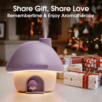 Kidsjoy Humidifiers ,Mushroom House Portable Humidifier With Night Light Bedroom Usb Mini Air Humidifier For Home(Purple)