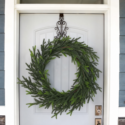 PUCACHI 9 Ft Christmas Garland,Artificial Norfolk Pine Garlands,Real Touch Winter Pine Garland,Artificial Greenery Garland for Table,Mantle,Indoor,Outdoor Christmas Decorations（Green,1Pcs）
