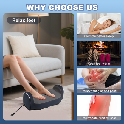 Electric Shiatsu Foot Calf Massager with Heated Kneading Rolling Relaxation Leg Arm Massage Acupuncture Points Multipurpose Gift