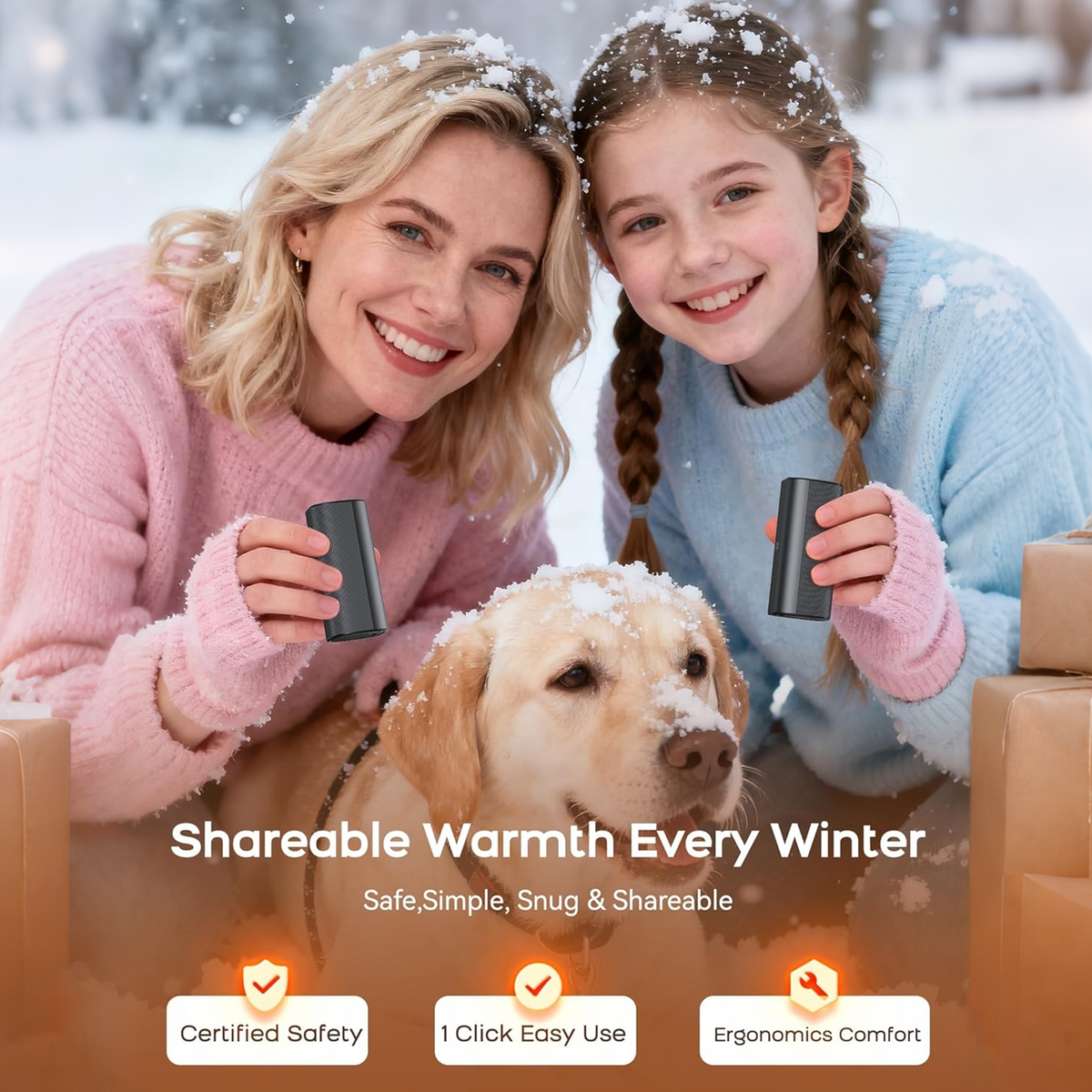 PUCACHI 2 Pack 5000mAh Hand Warmers Rechargeable,Magnetic Hand Warmers with Charge Base,4 Heat Settings & 8 Hrs Warmth,Reusable Portable Pocket Heater for Hunting Camping Winter Gifts,Black