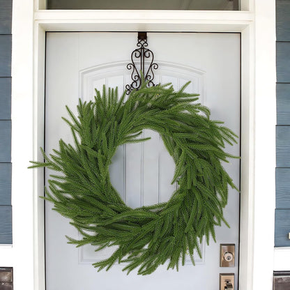 PUCACHI 2 Pcs 6 Ft Christmas Garland,Artificial Norfolk Pine Garlands,Real Touch Winter Pine Garland,Artificial Greenery Garland for Table,Mantle,Indoor,Outdoor Christmas Decorations（Green）