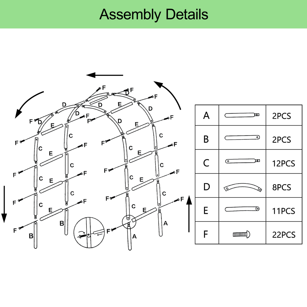 Merryhome Patio Garden Arch Trellis,Wedding Garden Arch,Metal Arch Frame,Pumpkin Archway Outdoor Garden Arbors and Arches for Halloween Christmas Birthday Party Wedding Decoration,7.87x4.6x1.24 Ft(Black)
