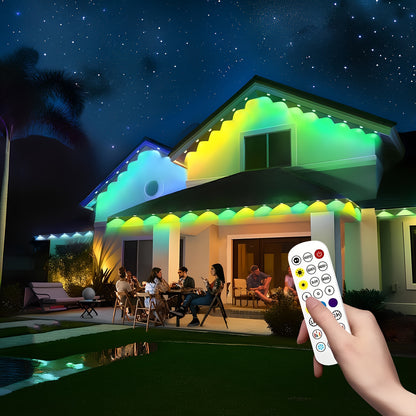 WHATOOK Permanent Outdoor Lights, 50ft 30 Smart RGB Eaves Lights IP67 Waterproof with App Controlled, House Roof Outdoor Lighting for Party, Daily, Halloween, Christmas, Garden