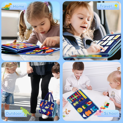 Toddler Busy Toys,Toddler Airplane Travel Essentials for age 1-4,Sensory Board Educational Activities for Learning Fine Motor Skills,Gifts for Girls Boys Toddlers,Toddler Toys for Car Travel