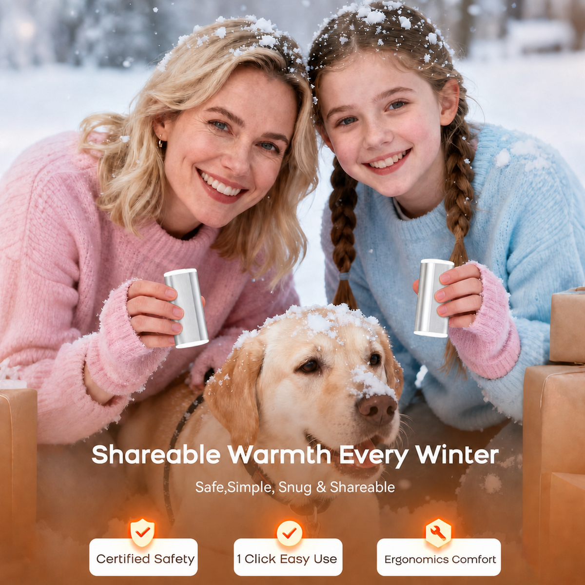 PUCACHI 2 Pack 5000mAh Hand Warmers Rechargeable,Magnetic Hand Warmers with Charge Base,4 Heat Settings & 8 Hrs Warmth,Reusable Portable Pocket Heater for Hunting Camping Winter Gifts,Silver