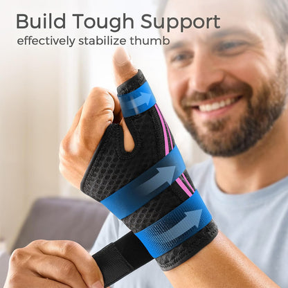 Merryhome Thumb Brace for Right & Left Hand, Wrist Brace with 2 Metal Splints, Ideal for De Quervain's Tenosynovitis, Arthritis, Sprains, 1 Pack（Pink）