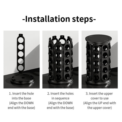 Hoofun K Cup Holder – Compatible with K-Cups, Coffee Pod Carousel, 40 K Cup Holder, Spins 360-Degrees, Home or Office Kitchen Counter Organizer, Black