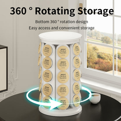 Hoofun K Cup Holder – Compatible with K-Cups, Coffee Pod Carousel, 40 K Cup Holder, Spins 360-Degrees, Home or Office Kitchen Counter Organizer, Black