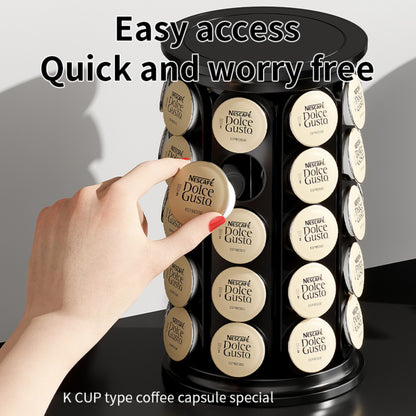 Hoofun K Cup Holder – Compatible with K-Cups, Coffee Pod Carousel, 40 K Cup Holder, Spins 360-Degrees, Home or Office Kitchen Counter Organizer, Black