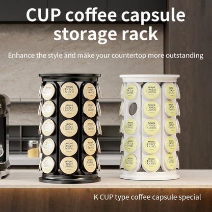 Hoofun K Cup Holder – Compatible with K-Cups, Coffee Pod Carousel, 40 K Cup Holder, Spins 360-Degrees, Home or Office Kitchen Counter Organizer, Black