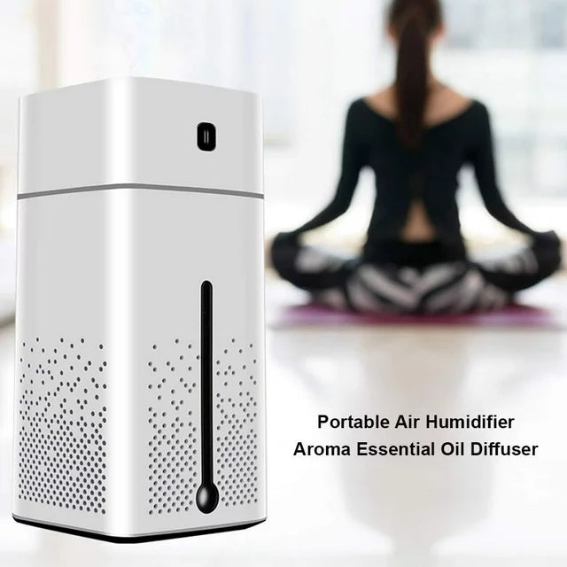 Air Humidifier USB Large Capacity Aroma Diffuser Lowe Noise 1000ml Humidifier for Home Office Bedroom, White