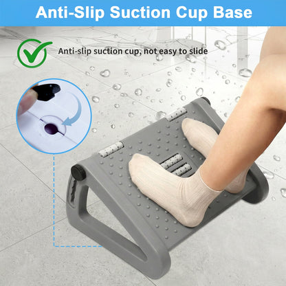 Merryhome Foot Rest Under Desk with 6 Adjustable Heights, Ergonomic Under Desk Footrest with Massage Rollers and Textured Surface for Office, Home and Travel, Gray