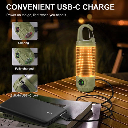 Teblint LED Camping Lantern Rechargeable, 6 Modes Camping Light with Flashlight, Solar Tent Lights, 2 in 1 LED Flash Light with Electric Lantern Failure Emergency Survival Kits, Camping Essentials