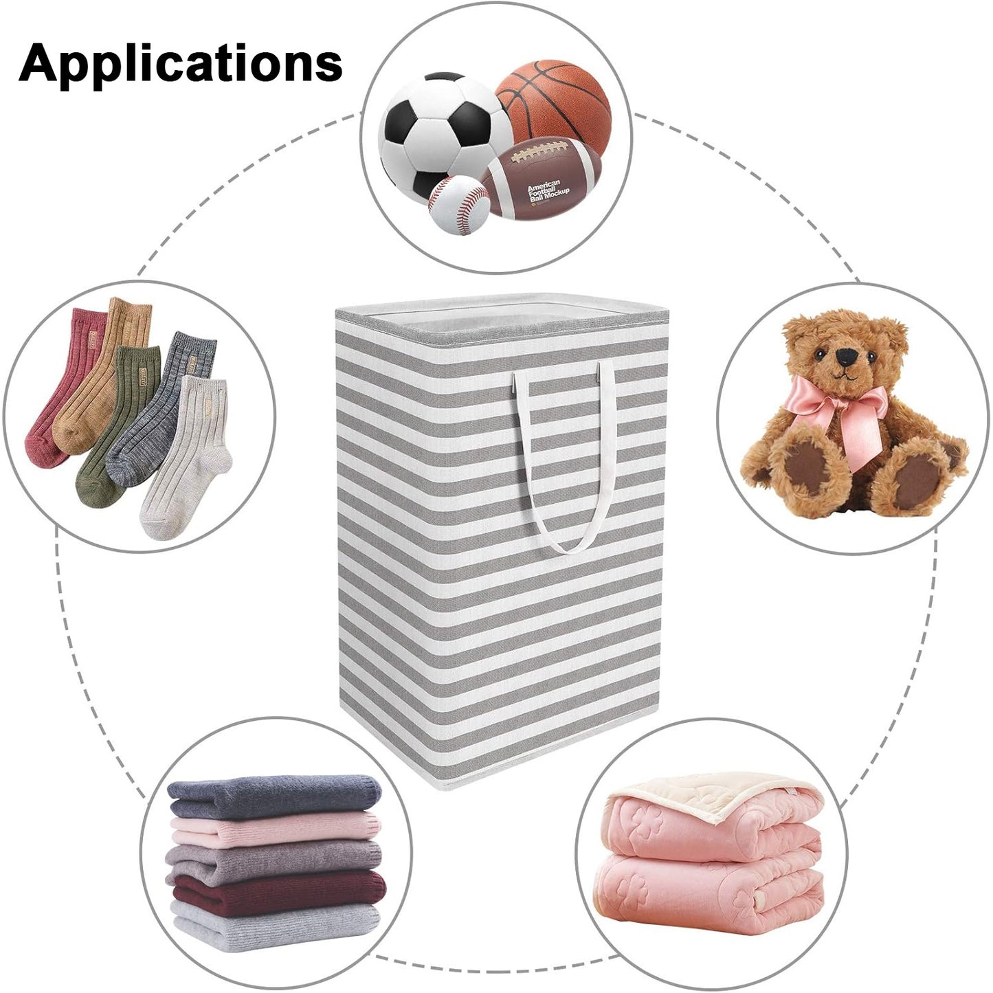 Collapsible Laundry Basket,2Pcs 75L Large Laundry Hamper,Freestanding Laundry Basket Hamper with Handles Waterproof Clothes Hamper Organizer for Easy Storage,Gradient Grey - 15.7*11.8*24.4in