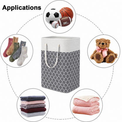 PUCACHI 2 Pack 100L Laundry Hamper Collapsible-Large Laundry Baskets,Freestanding Waterproof Clothes Hamper with Easy Carry Handles in Laundry Room Bedroom Bathroom College Dorm for Adults,Grey
