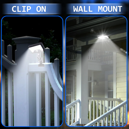 Merryhome Clip-on Solar Lights with Motion Sensor,3-Mode,360 Degree Rotation,92 LEDs,600LM Dual Charging,Waterproof Solar Fence Lights for Patio,Camp,Wall,Camping (2Pcs Cold Lights)