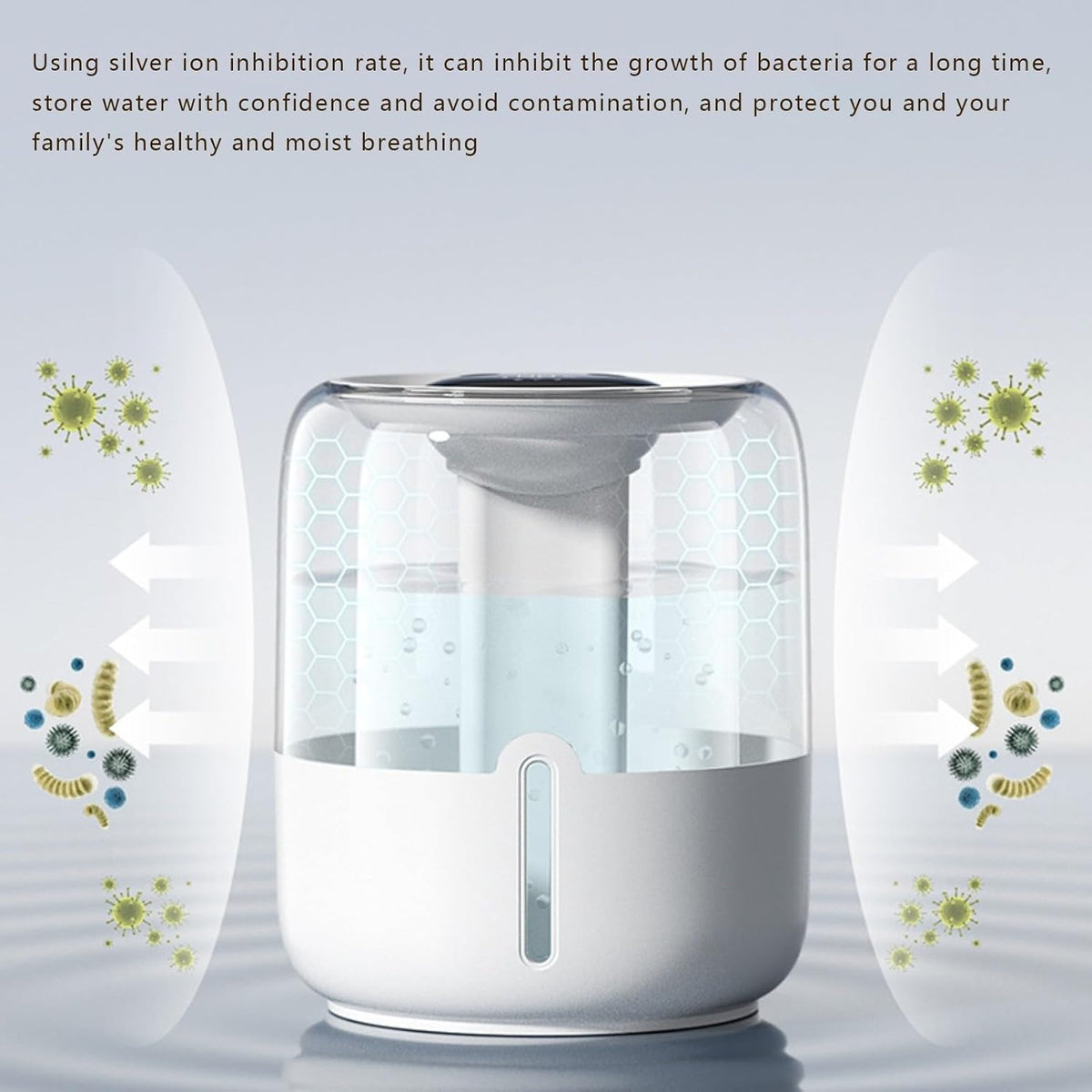 Merryhome Humidifiers for Room,4L Cool Mist Humidifier,Top Fill Smart Cool Mist Air Humidifiers with Nightlight,3-Speed Quiet & Large Vaporizers for Bedroom,Home,Large Room,Baby Nursery and Plants（White）