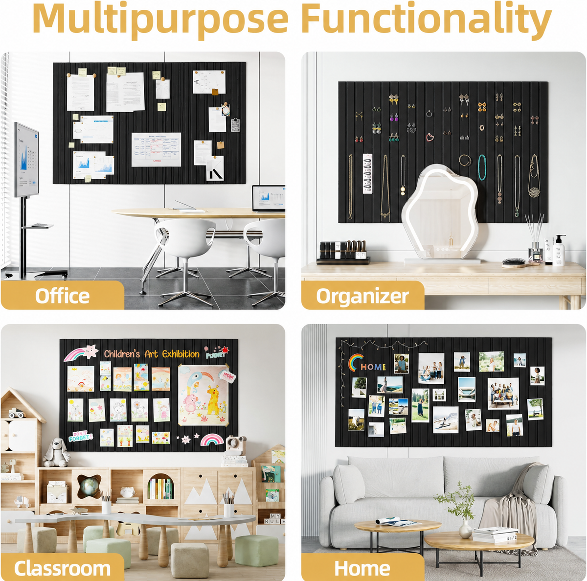 Merryhome Cork Board for Walls 12 Pack, 48in x 36in Bulletin Board, Message Board Pin Board with Self-Adhesive for Office Decor, Home, Classroom