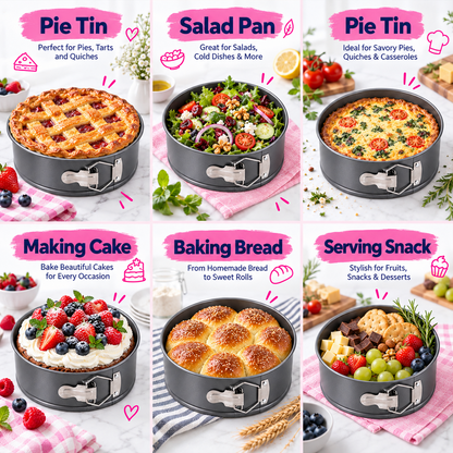 Cake Pan Set of 4, 5/5.5/6/7inch , Non-Stick Leak-Proof Cheesecake Pan for Baking, Black