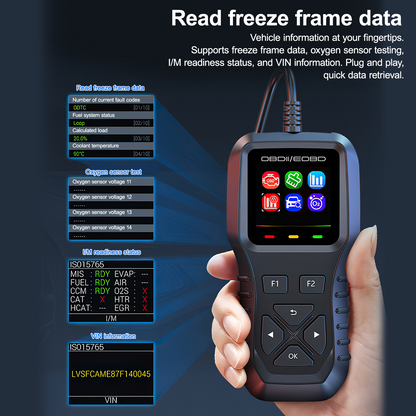 Car OBD2 Scanner,Auto Diagnostic Tool,Car Code Reader for Check Engine Light,Real-Live Data,Freeze Frame with Colorful Screen,Multilingual Plug-and-Play Operationfor All OBDIl & EOBD Vehicles
