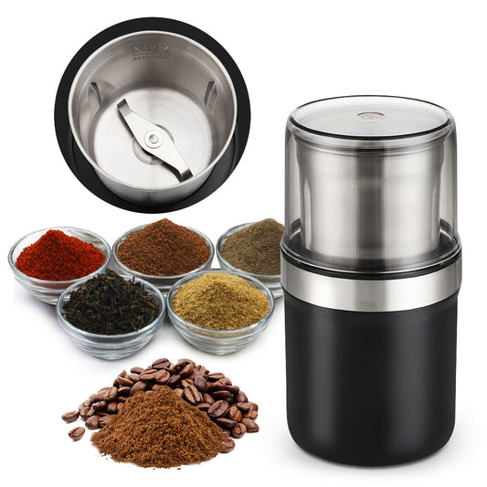 Coffee Bean Grinder Electric,Washable Electric Grinder for Garlic, Herbs, Grains, and Spices - Automatic Detachable Design for Easy Cleaning