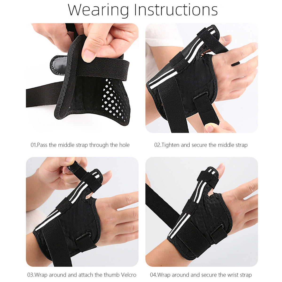 Merryhome Thumb Brace for Right & Left Hand, Wrist Brace with 2 Metal Splints, Ideal for De Quervain's Tenosynovitis, Arthritis, Sprains, 1 Pack（White）