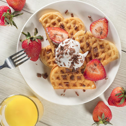 Heart Waffle Maker - Non-Stick Waffle Griddle Iron with Browning Control - 5 Heart-Shaped Waffles, Great Gift