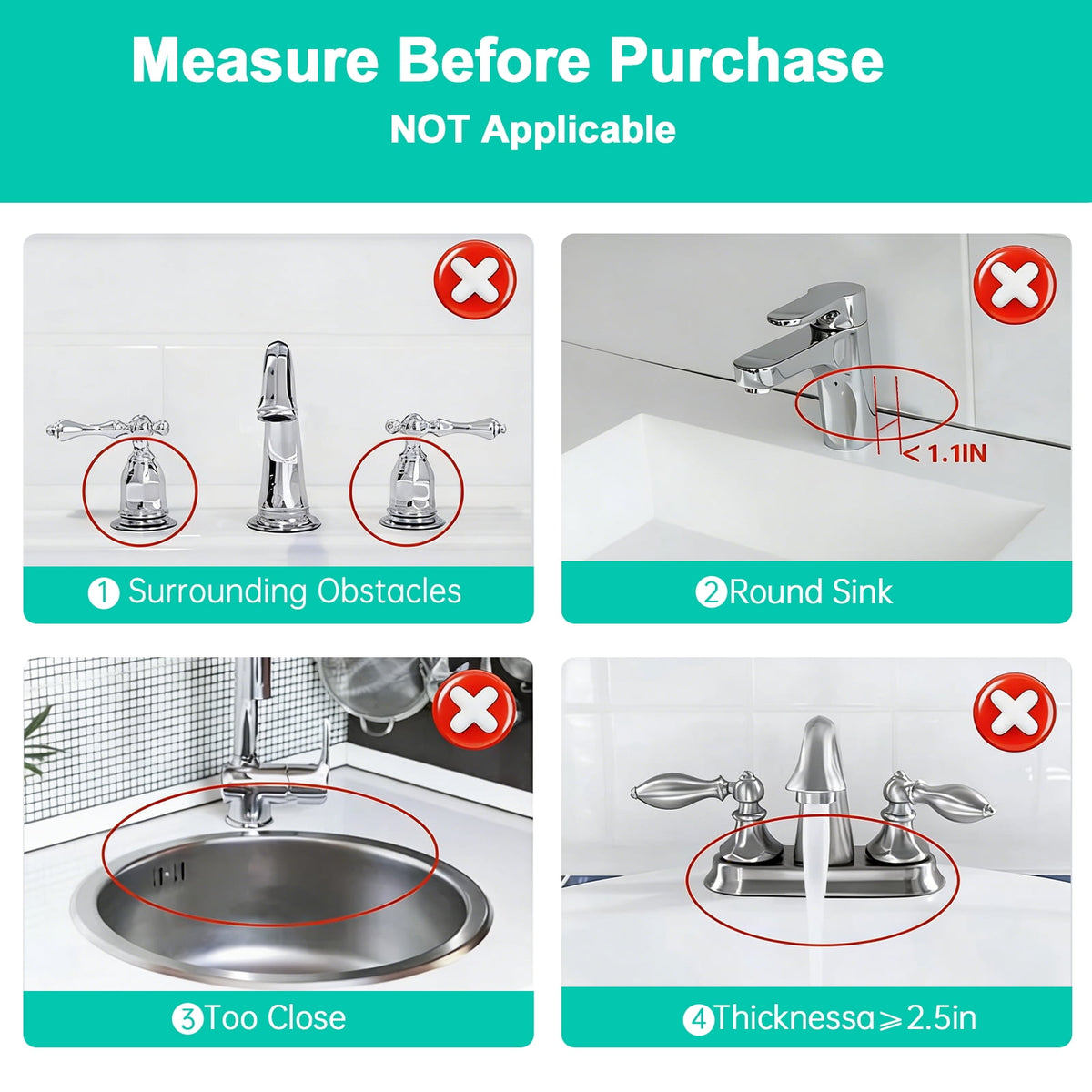 Merryhome 2-Pack Kitchen Sink Splash Guard, 31" and 23" Silicone Faucet Mat, Fast Draining Splash Guard for Kitchen, Bathroom, RV, Gray