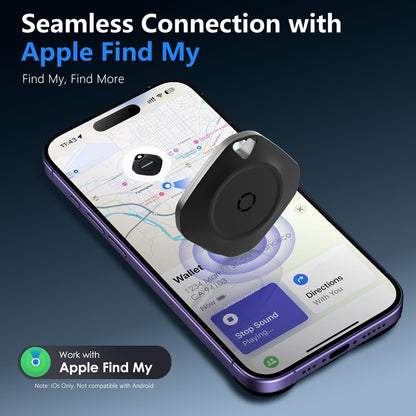 Bluetooth Tracker Tag 4-Pack – Smart Key Finder & Luggage Locator with Replaceable Battery, for Wallet, Suitcase, Car, Black