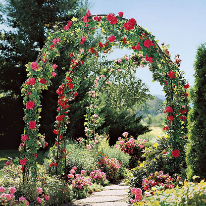 Merryhome Patio Garden Arch Trellis,Wedding Garden Arch,Metal Arch Frame,Pumpkin Archway Outdoor Garden Arbors and Arches for Halloween Christmas Birthday Party Wedding Decoration,7.87x4.6x1.24 Ft(Black)