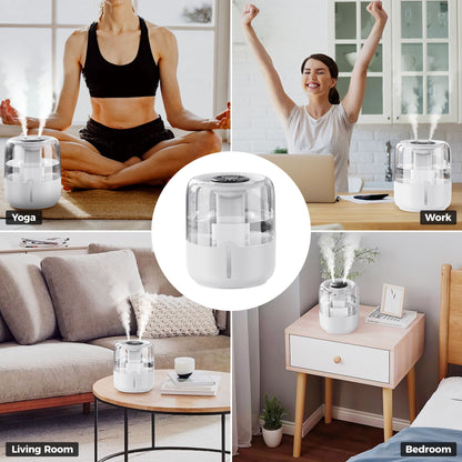 Merryhome Humidifiers for Room,4L Cool Mist Humidifier,Top Fill Smart Cool Mist Air Humidifiers with Nightlight,3-Speed Quiet & Large Vaporizers for Bedroom,Home,Large Room,Baby Nursery and Plants（White）