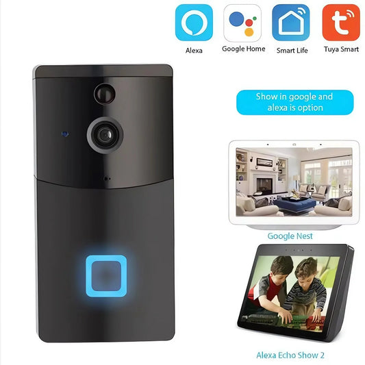 WiFi Video Doorbell,Smart Doorbell Camera, IP65 Waterproof Full HD 1080P Security Camera with Real-Time 2-Way Talk Work,PIR Motion Detection