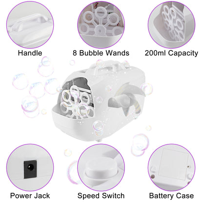 Bubble Machine, Automatic Bubble Blower, 18000+ Big Bubbles Per Minute Bubbles for Kids Toddlers Bubble Maker Operated by Plugin or Batteries Bubble Toys for Indoor Outdoor Birthday Party