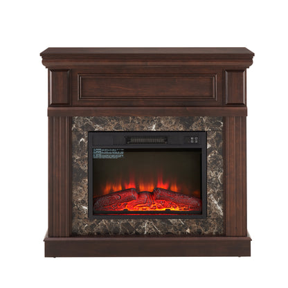 Electric Fireplace with Mantel,fireplace mantel surround with 23" Fireplace Insert, Adjustable Flame, Remote Control, Cherry,41.34"W*14"D*40"H