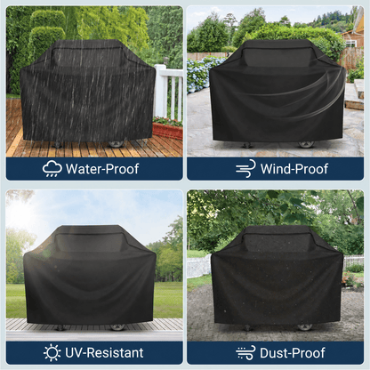Merryhome 58 in BBQ Grill Cover, 420D Heavy Duty Waterproof Gas Grill Cover for Outdoor Grill, UV, Fade and Rip Resistant with Adjustable Drawstring