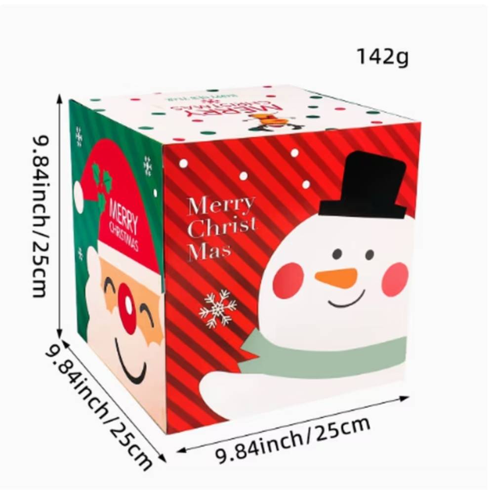 Teblint 6 Pcs Christmas Gift Boxes, Paper Treat Ornament Gift Box Decorative Christmas Goodie Box for School Home Holiday Party Favors