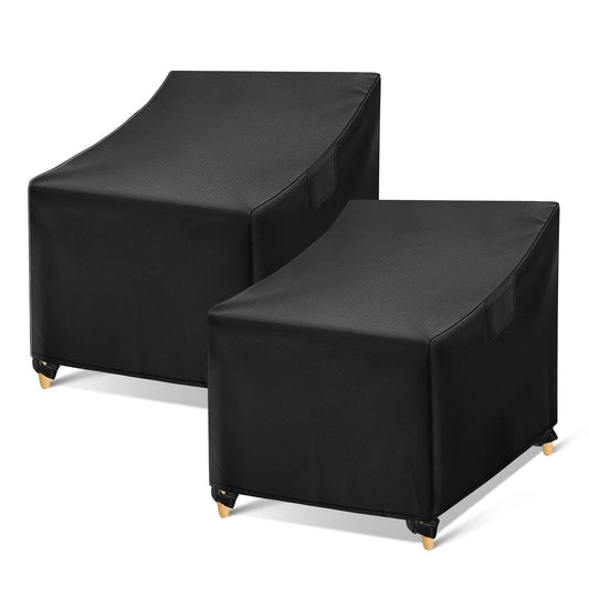 PUCACHI Patio Chair Covers, Lounge Deep Seat Cover, Heavy Duty and Waterproof Outdoor Lawn Patio Furniture Covers (2 Pack - Large)