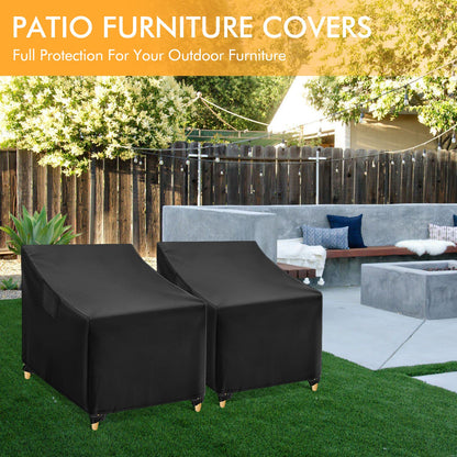 PUCACHI Patio Chair Covers, Lounge Deep Seat Cover, Heavy Duty and Waterproof Outdoor Lawn Patio Furniture Covers (2 Pack - Large)