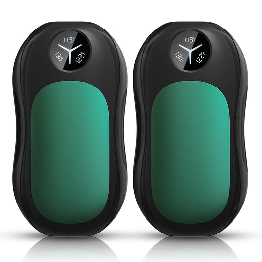 Hand Warmers Rechargeable 2 Pack, 6000mAh Portable Electric Hand Warmer with Magnetic Design, Digital Display, 3 Heat Levels, USB-C Fast Charging, Pocket Heater for Outdoor, Golf, Hunting, Camping