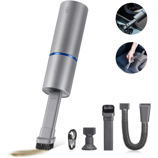HOOFUN Mini Vacuum, Air Duster and Hand Pump 3 in 1, Small Cordless Handheld Vacuum, USB Rechargeable, Easy to Clean Desktop, Keyboard, Drawer, Car Interior and Other Crevices