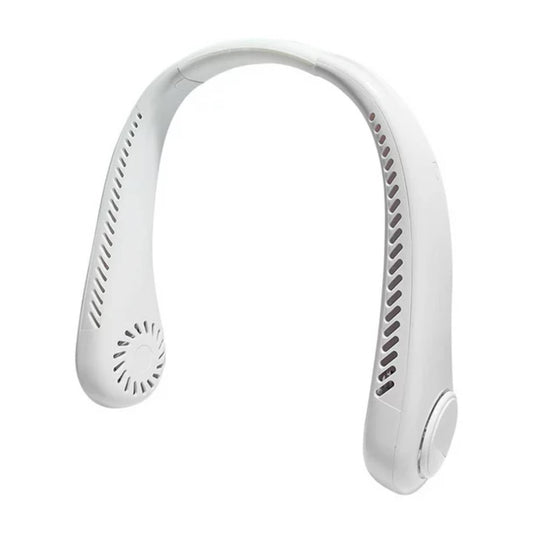 HOOFUN Portable Neck Fan With Cooling Function, Mini Lazy Person Cooling, Foldable USB Sports Outdoor Neck Fan White