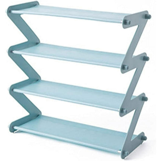 HOOFUN Shoe Rack Shoe Cabinet Shoes Rack Multifunctional Multi-Layer Stainless Steel Decorative Shelf Plant Books Sundries Storage Dorm Room Stand Organizer Blue